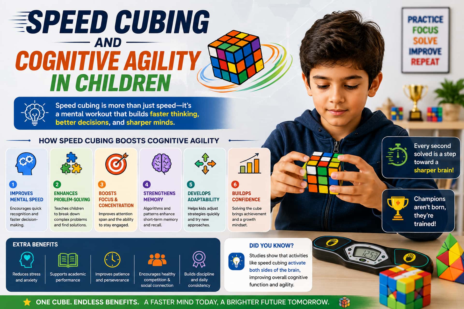 speed cubing cognitive agility children advance cubing