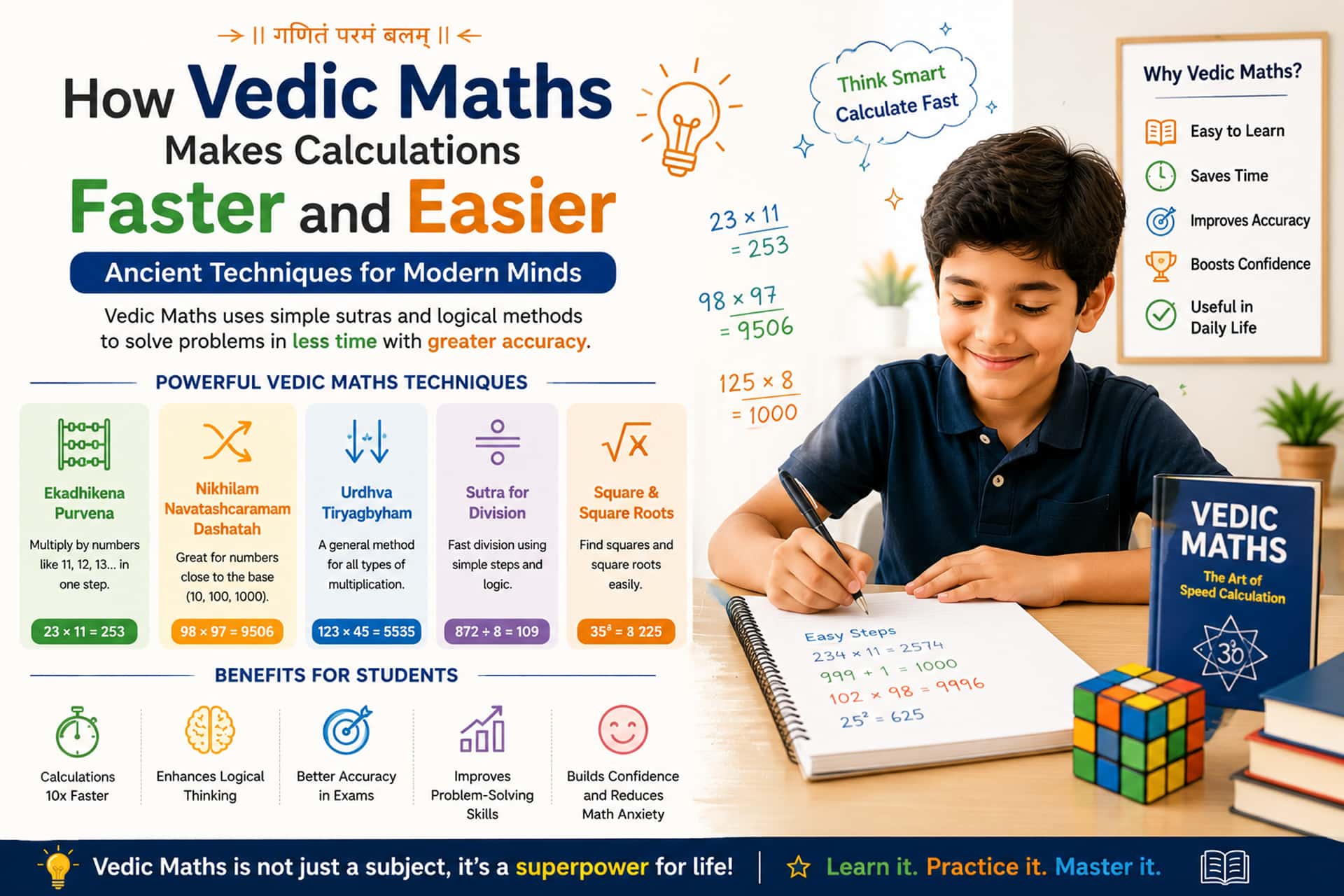 vedic maths faster easier calculations children India
